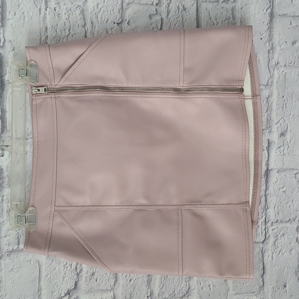 Express pink "leather" skirt